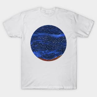 Wildflowers by starlight (circle) T-Shirt
